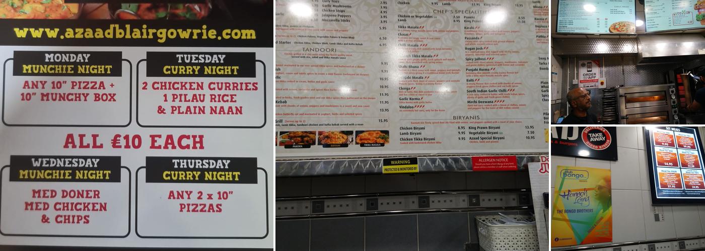 Azaad Takeaway Blairgowrie Menu