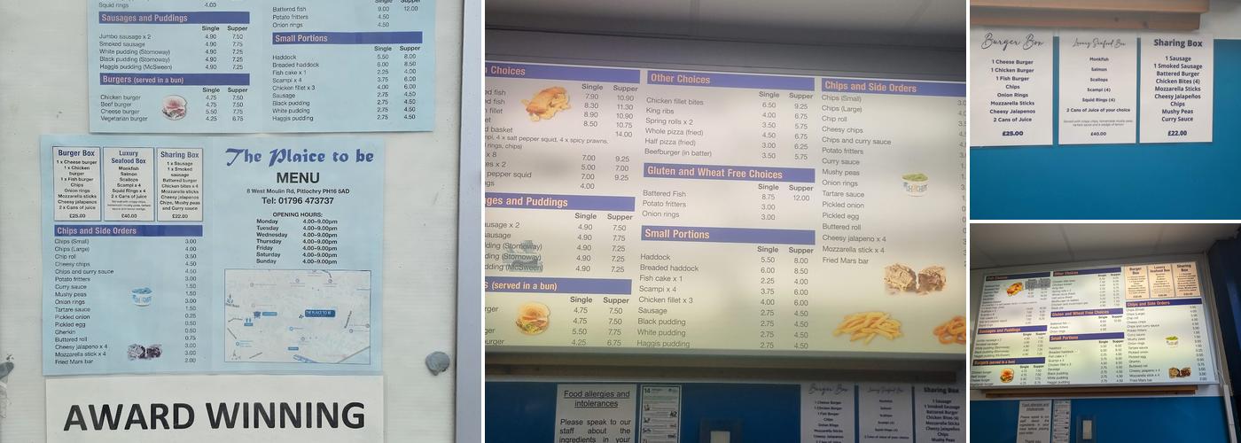 The Plaice To Be Menu