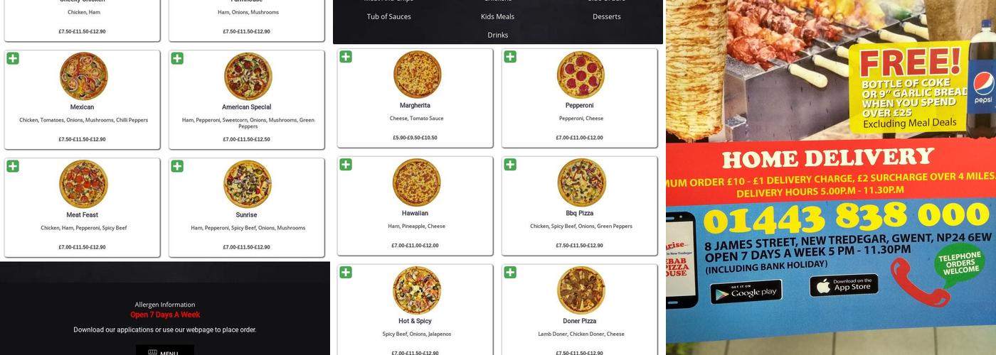 Sunrise Kebab & Pizza House Menu