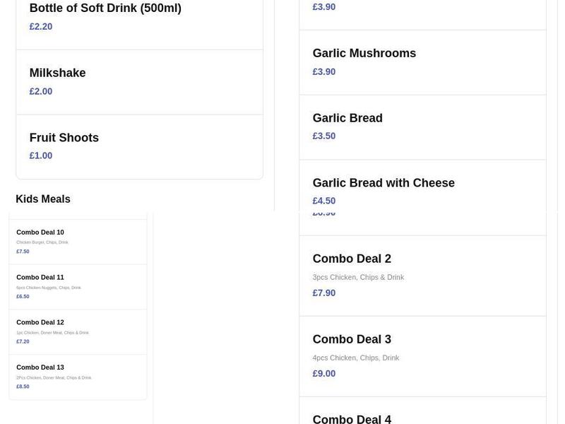 Blaenavon Kebab & PizzaHouse Menu