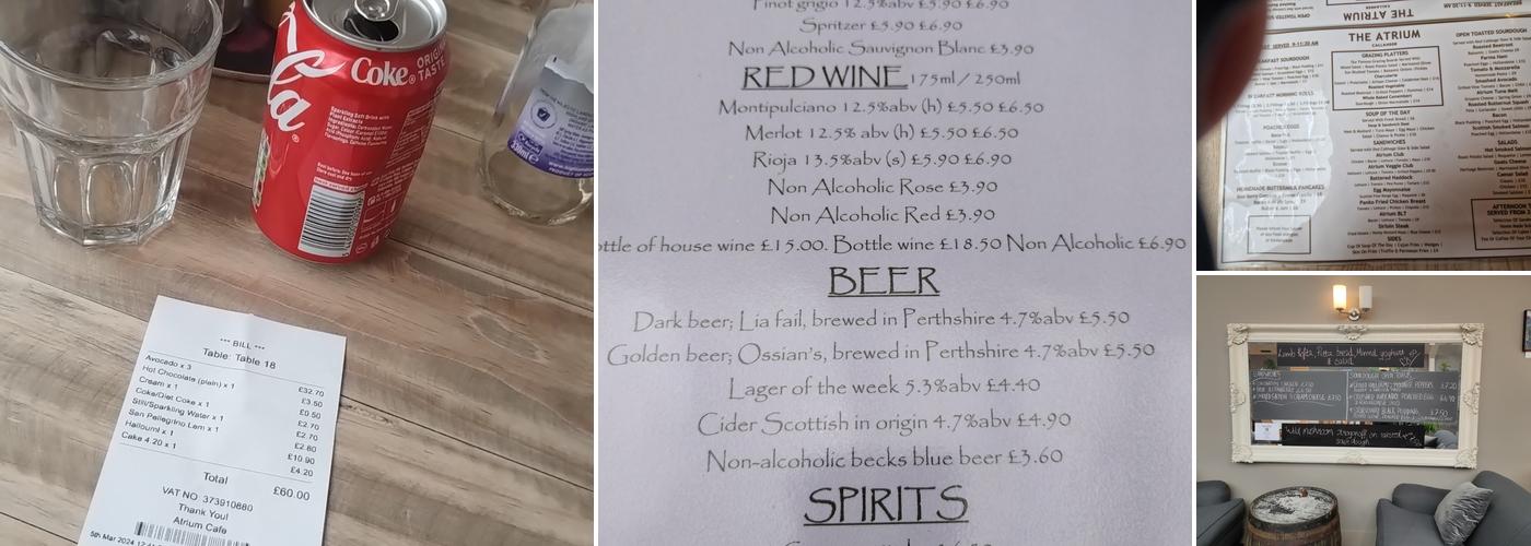 Atrium Cafe Restaurant Menu
