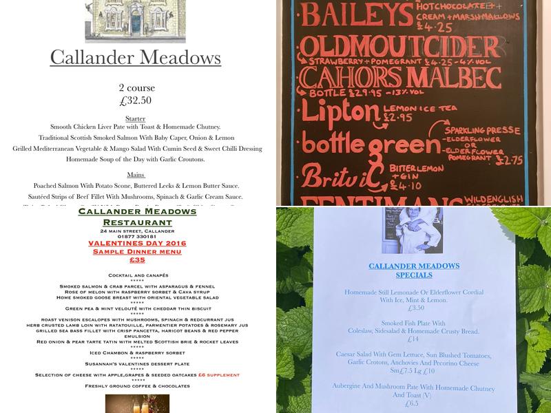 Callander Meadows Menu