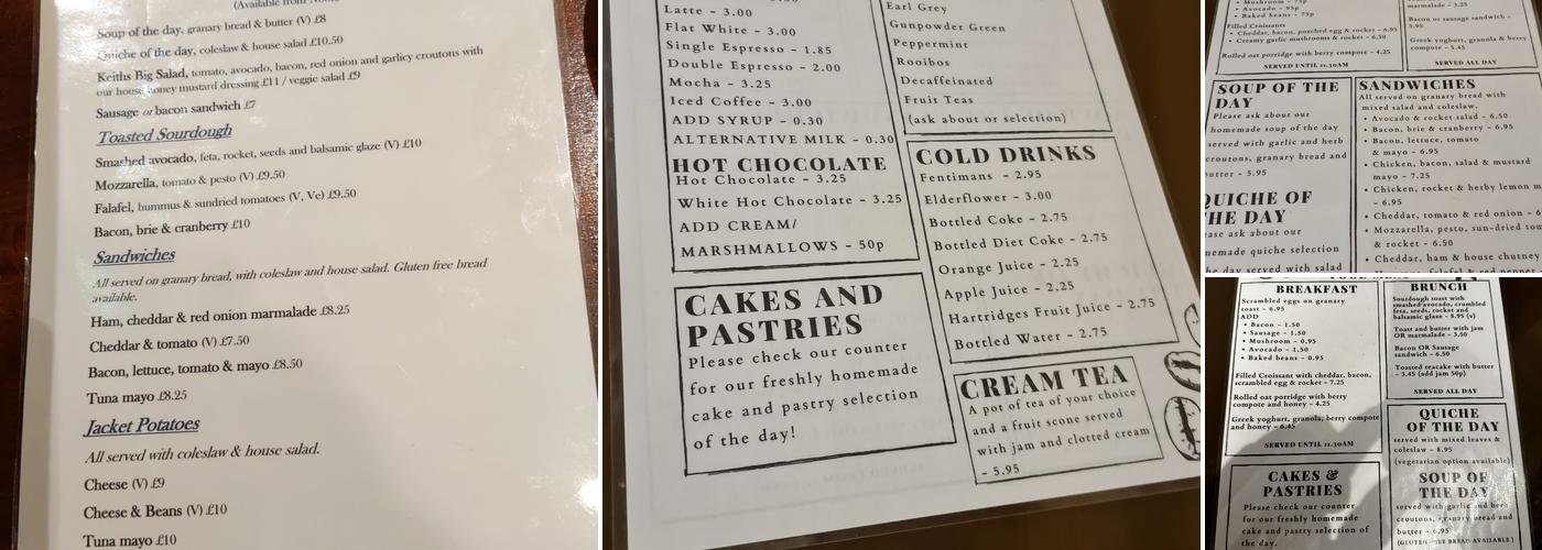 Breakfast Breakfast Cirencester @ Keiths coffee shop Menu