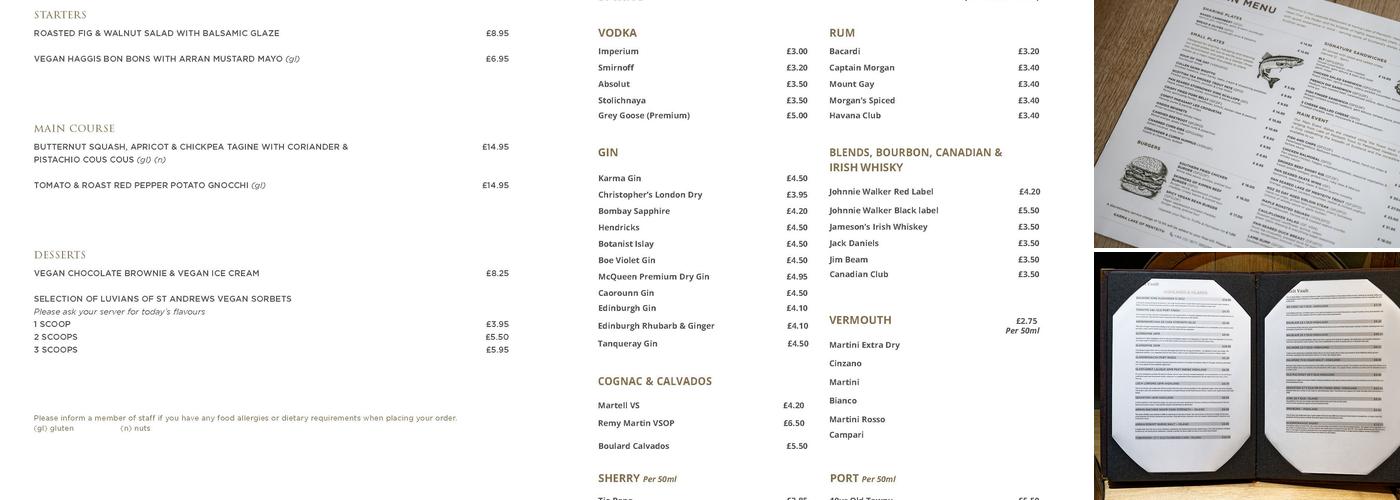 Karma Lake of Menteith Menu