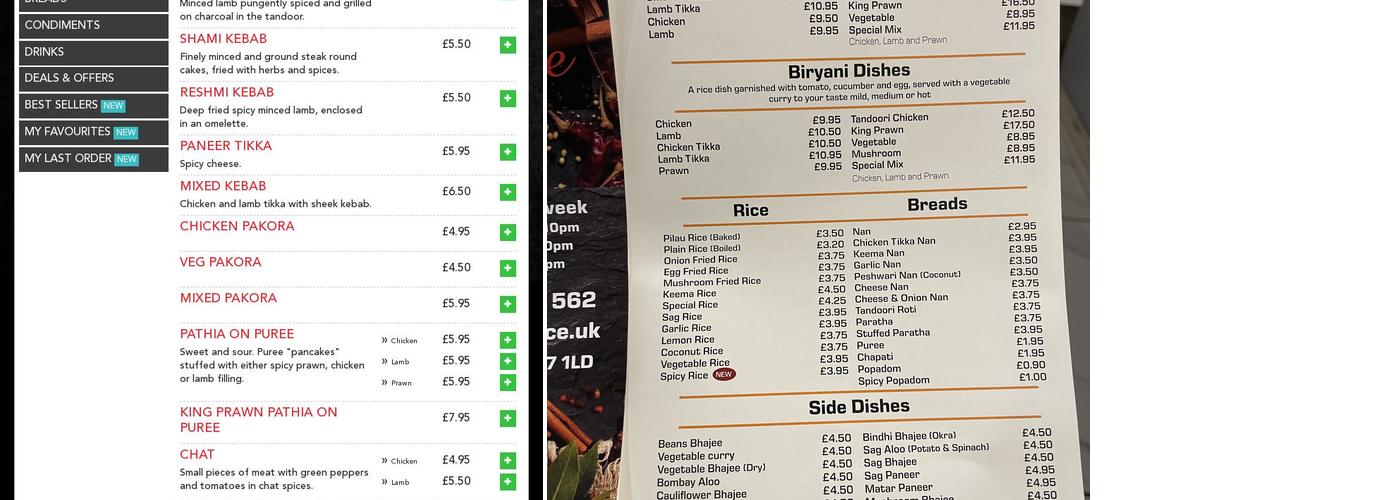 Eastern Spice (Cirencester) Menu