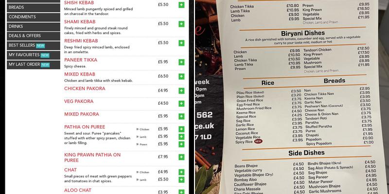 Eastern Spice (Cirencester) Menu