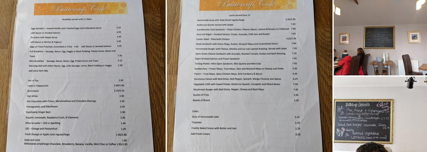 Buttercup Cafe Menu