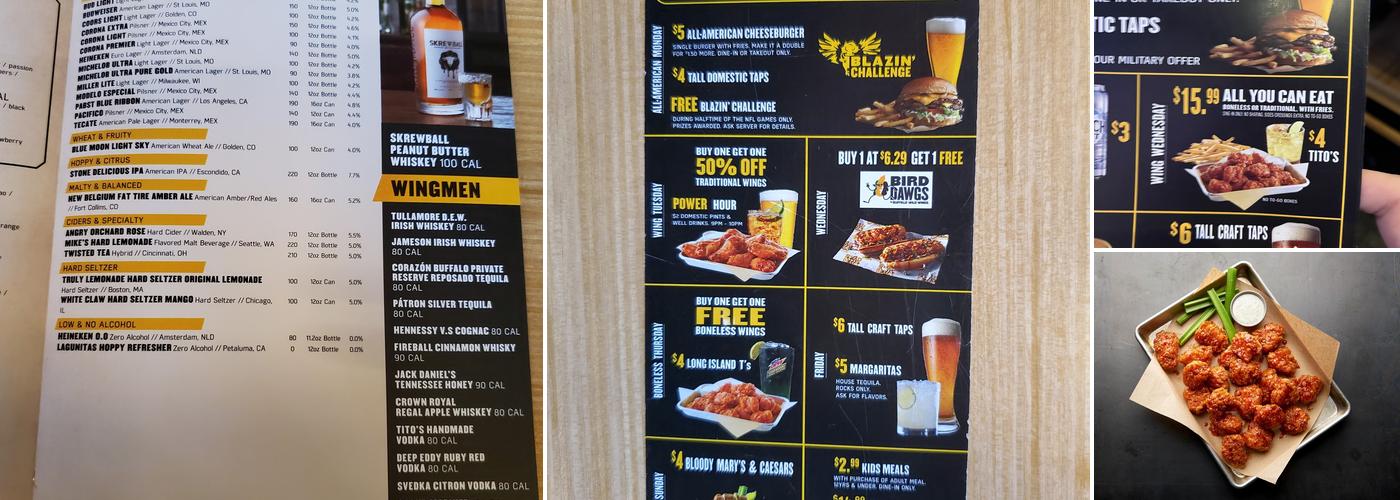 Buffalo Wild Wings Menu