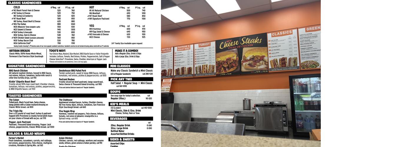 TOGO'S Sandwiches Menu