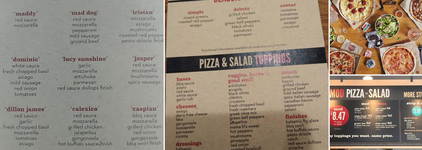 MOD Pizza Menu