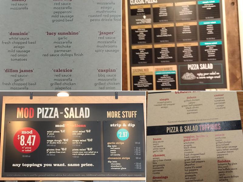 MOD Pizza Menu