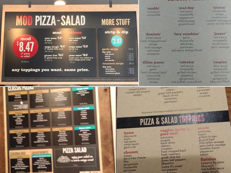 MOD Pizza Menu