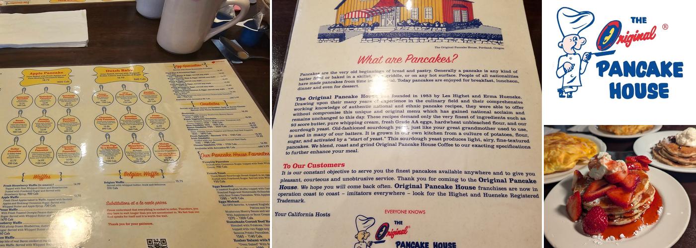Original Pancake House Menu