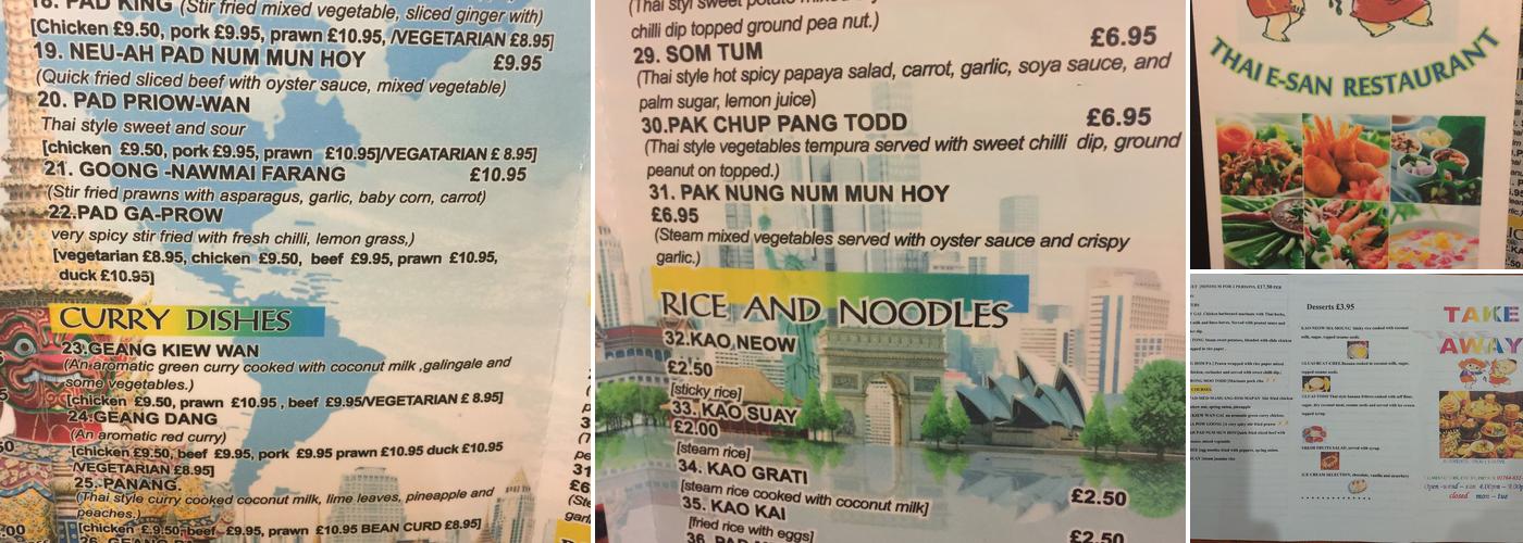 The Thai Esan Menu