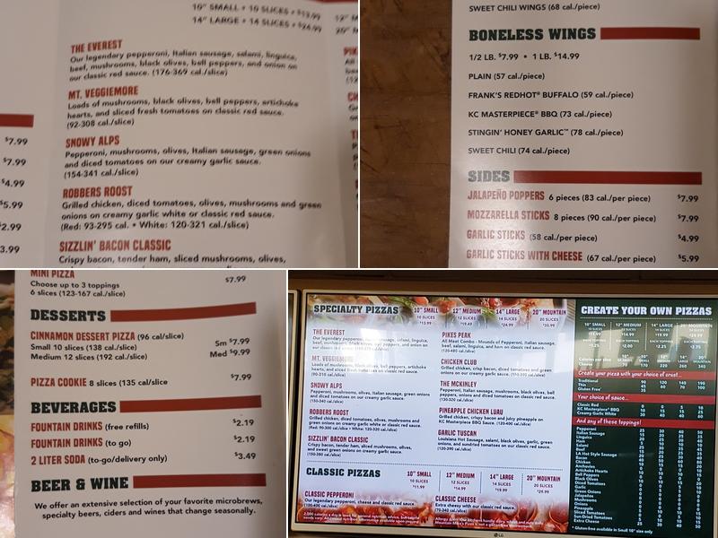 Mountain Mike's Pizza Menu