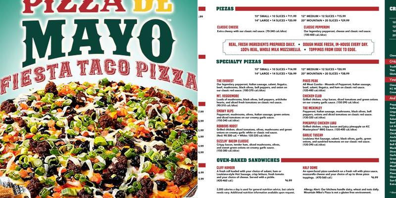 Mountain Mike's Pizza Menu