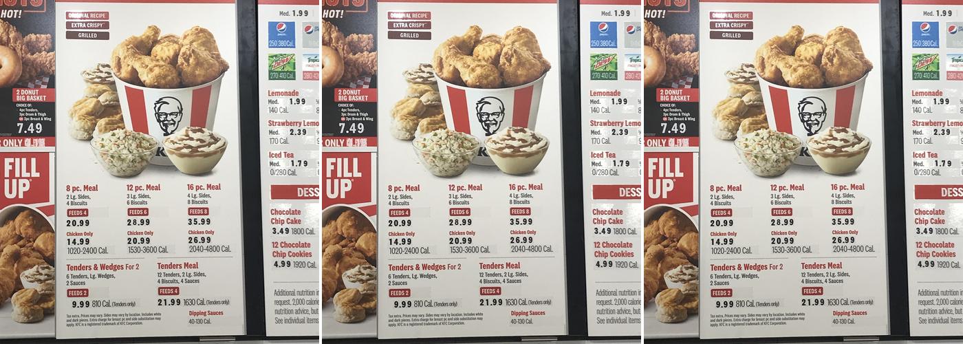 KFC Menu
