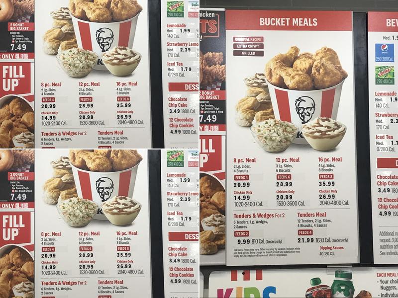 KFC Menu
