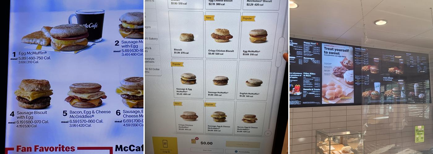 McDonalds Menu