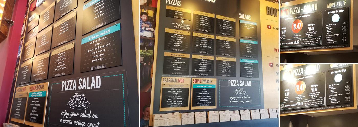 MOD Pizza Menu