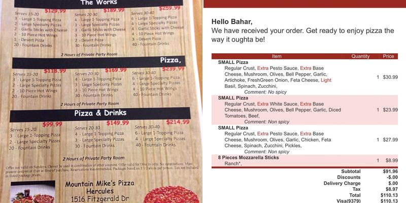 Mountain Mike's Pizza Menu
