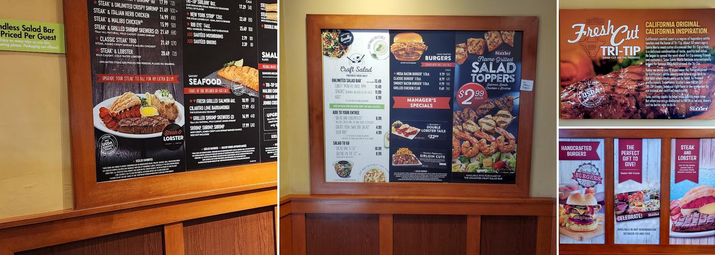 Sizzler Menu