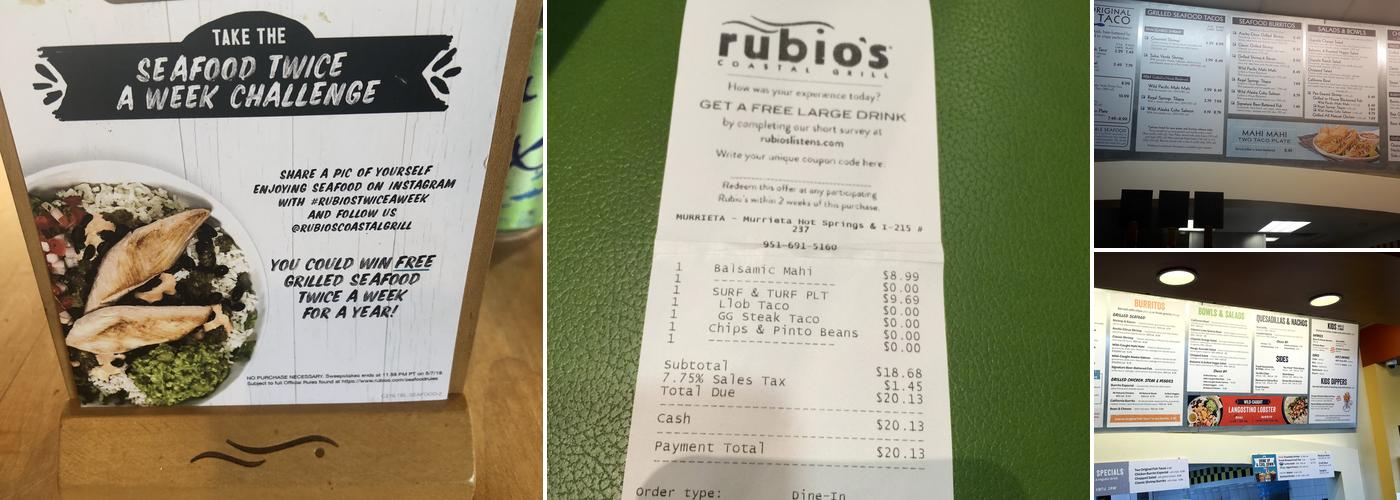 Rubio's Coastal Grill Menu