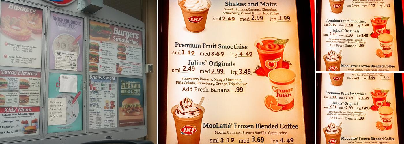 Dairy Queen Menu