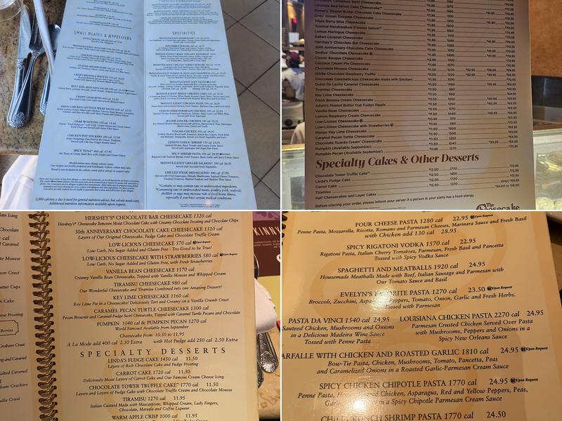 The Cheesecake Factory Menu