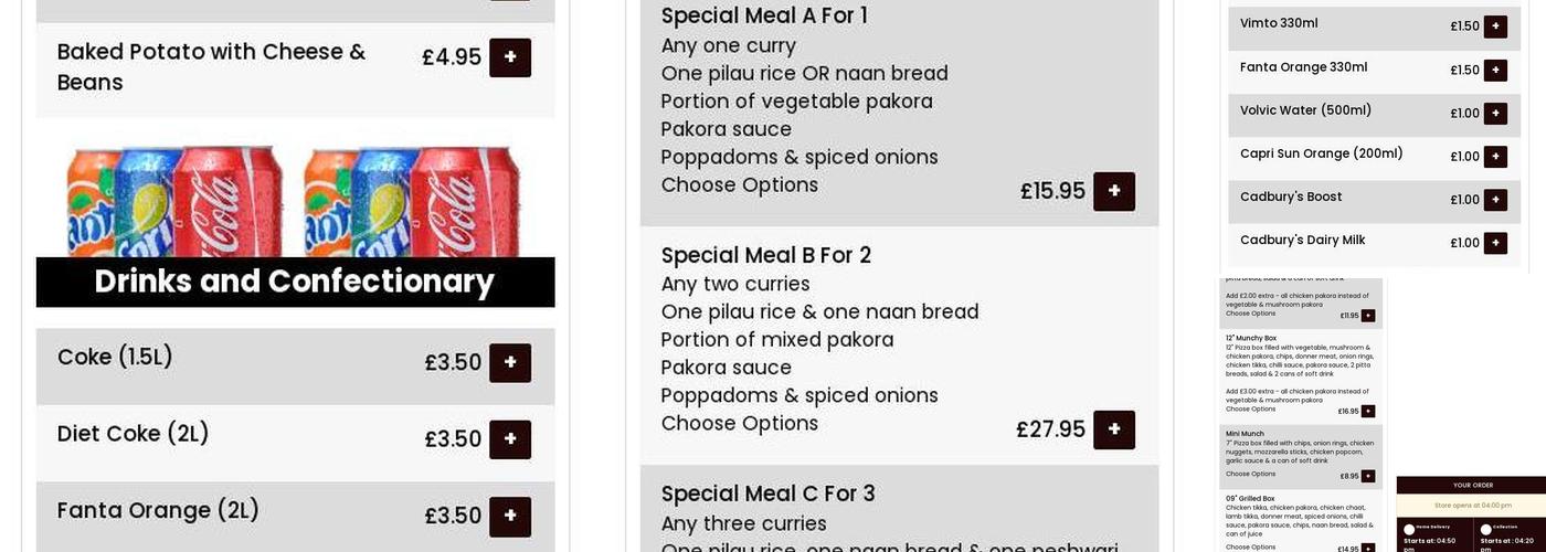 Din Dins Tandoori Menu