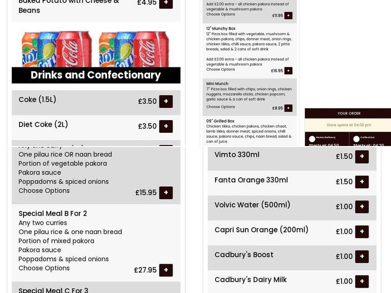 Din Dins Tandoori Menu