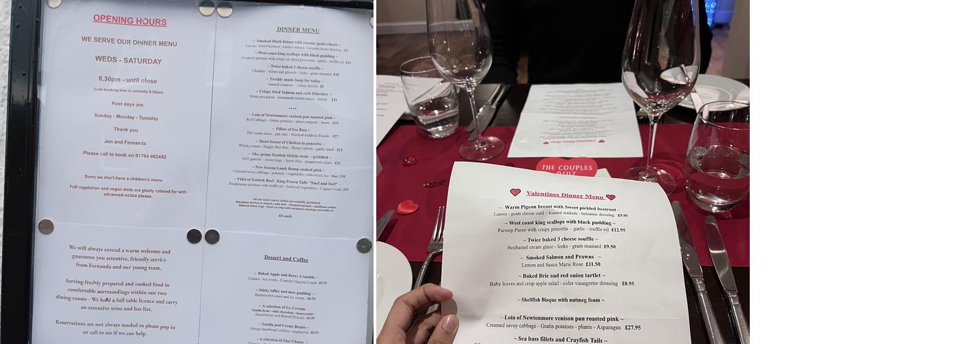 Jon & Fernanda's Restaurant Menu