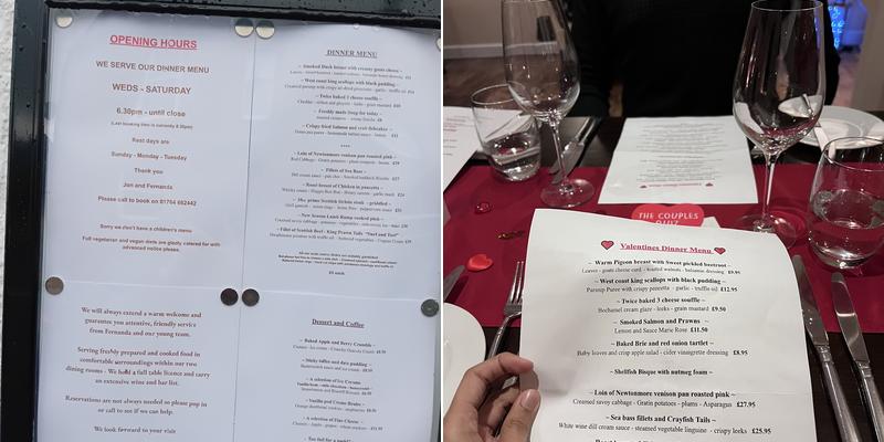 Jon & Fernanda's Restaurant Menu