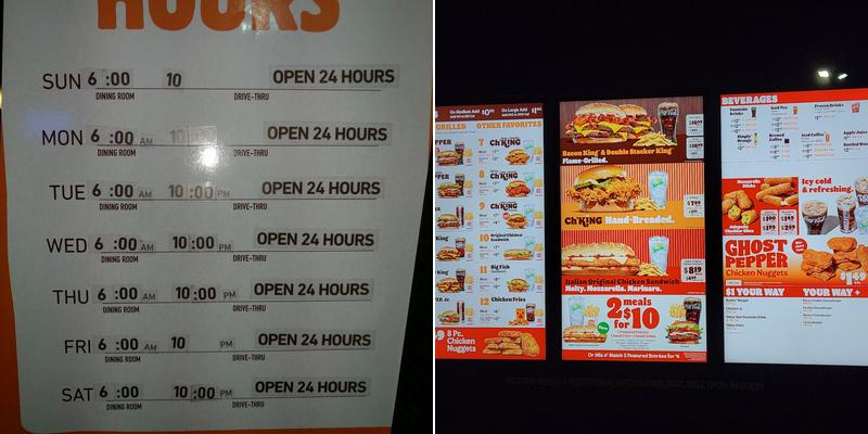 Burger King Menu