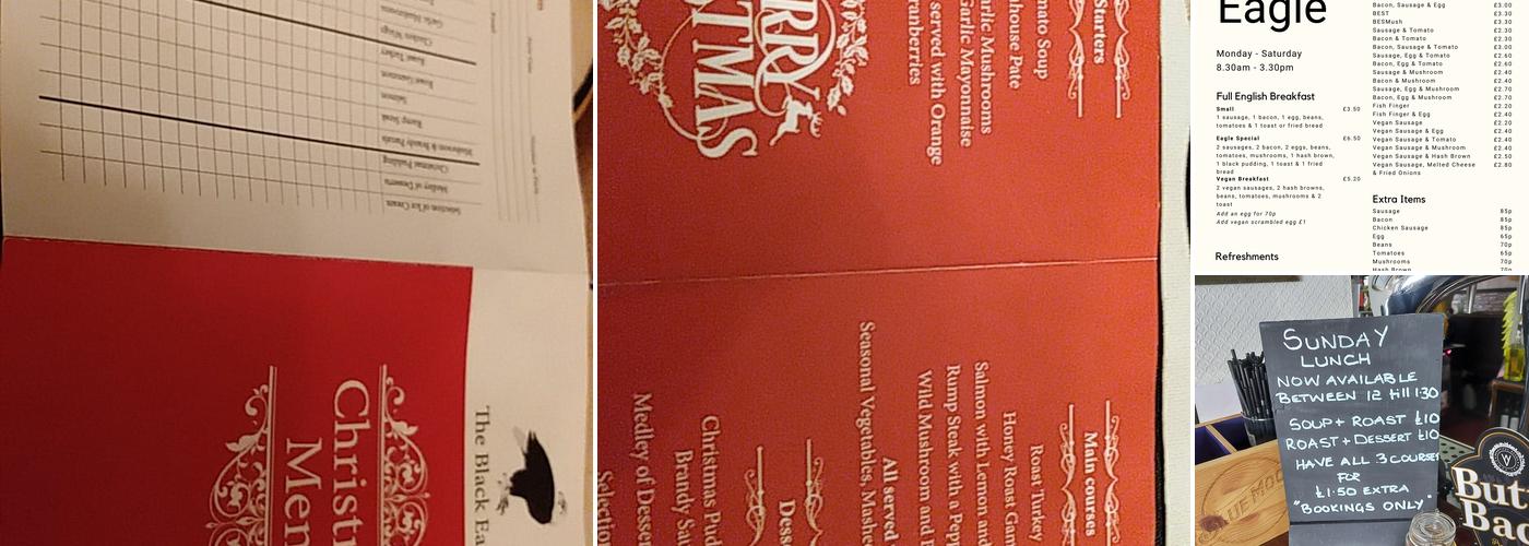 The Black Eagle Menu