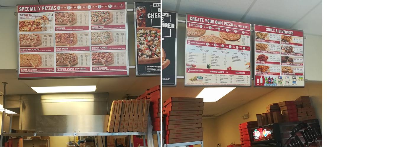 Papa Johns Pizza Menu