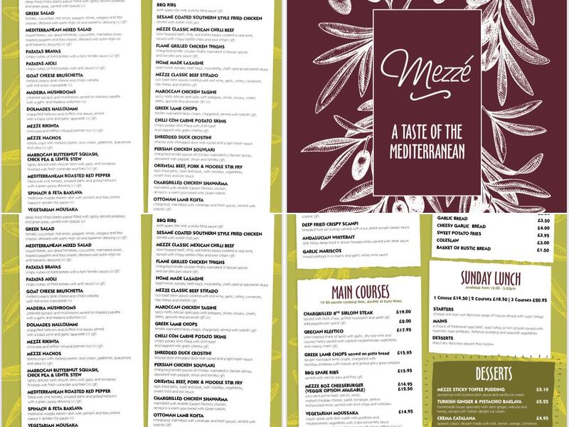 Mezze at the Green Dragon Menu