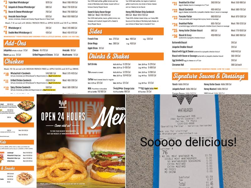 Whataburger Menu
