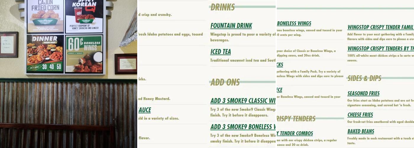 Wingstop Menu