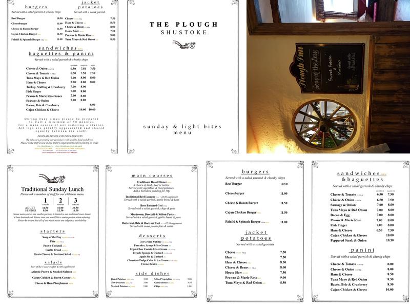 Plough Inn Menu