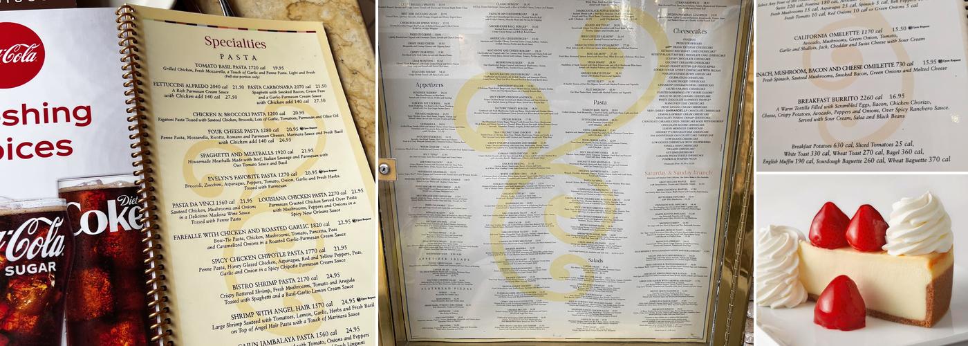 The Cheesecake Factory Menu