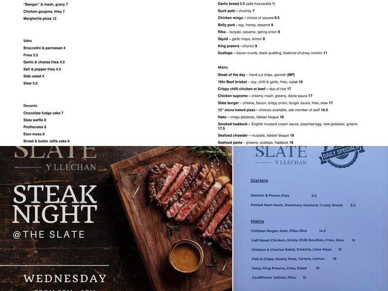 The Slate / Y Llechan Menu