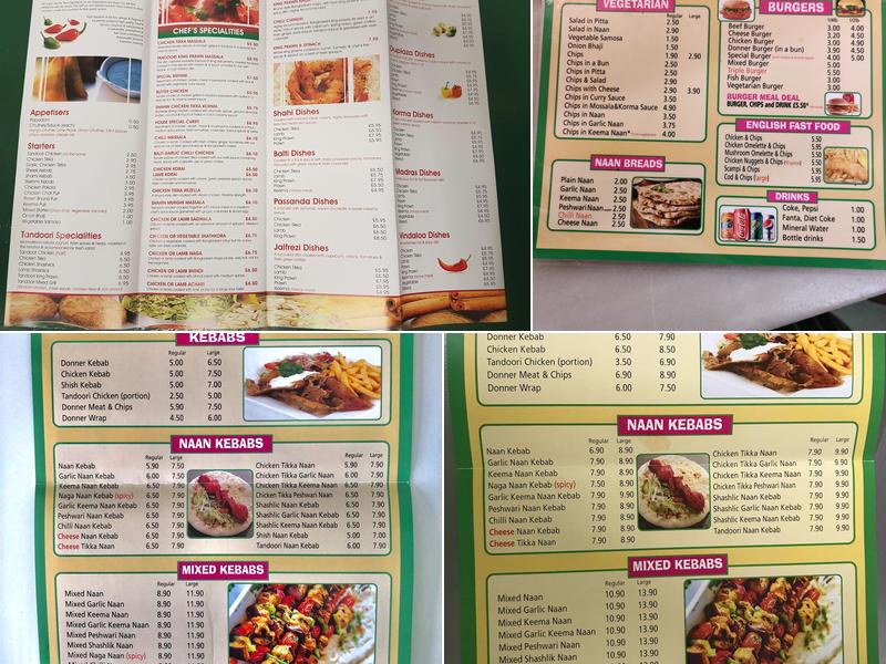 Shahin Kebab House Menu
