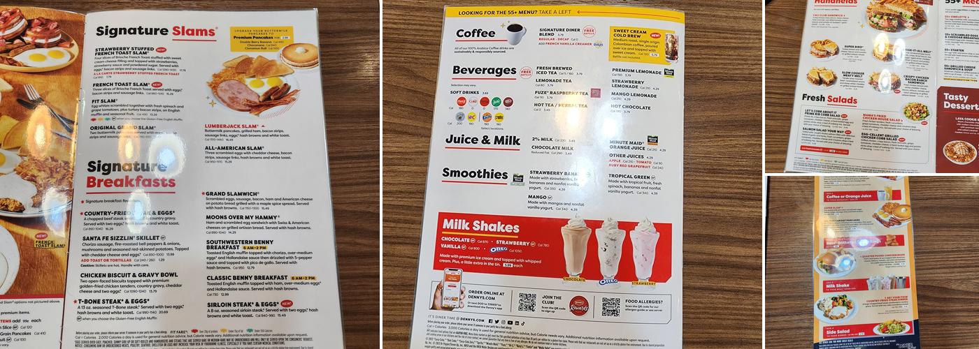 Denny's Restaurant Menu