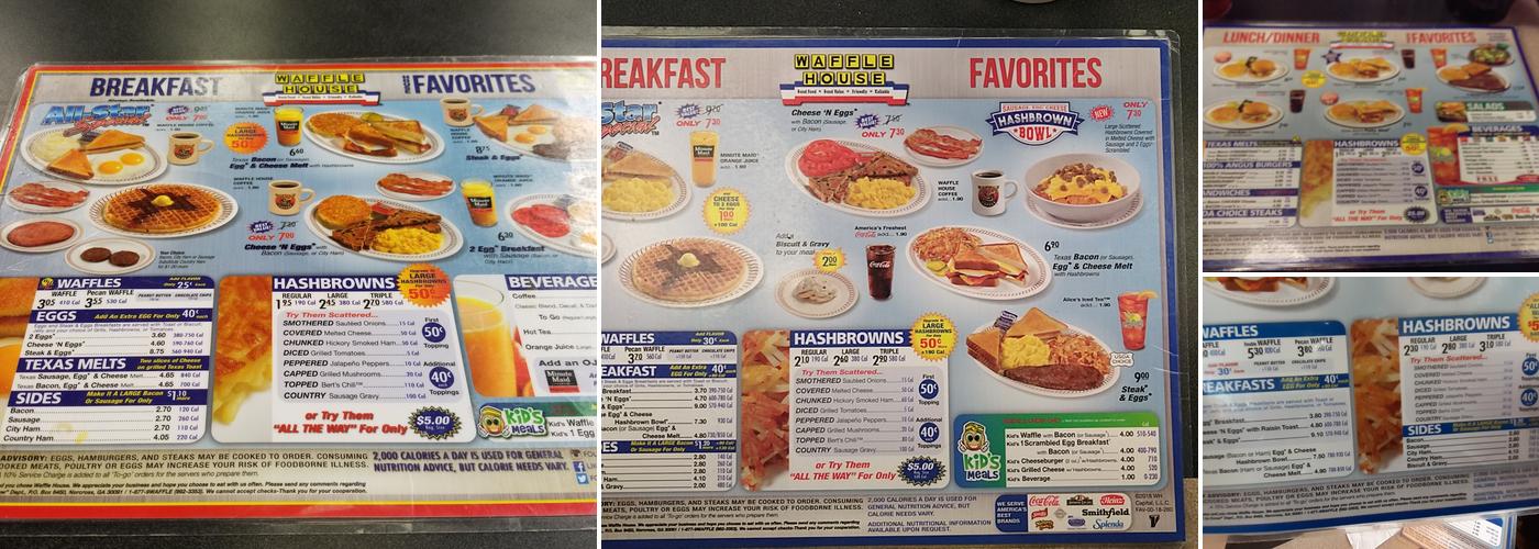 Waffle House Menu