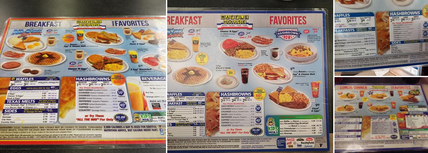 Waffle House Menu