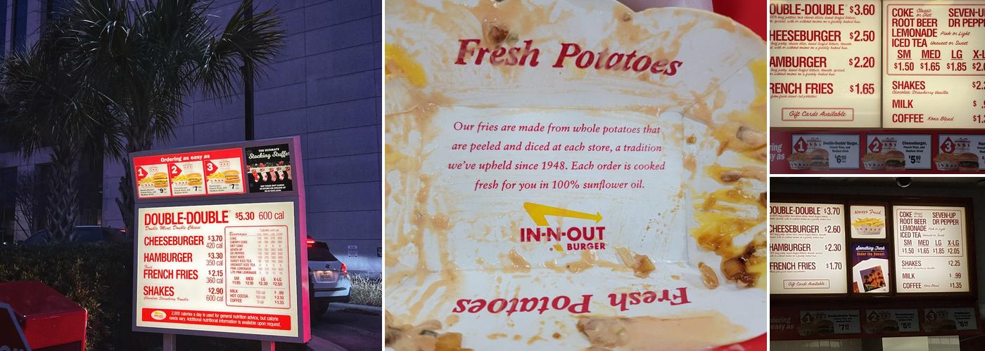 In-N-Out Burger Menu