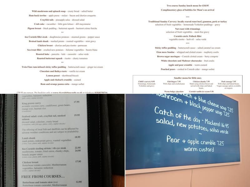The Riverside (Guest accommodation & coastal restaurant) Menu