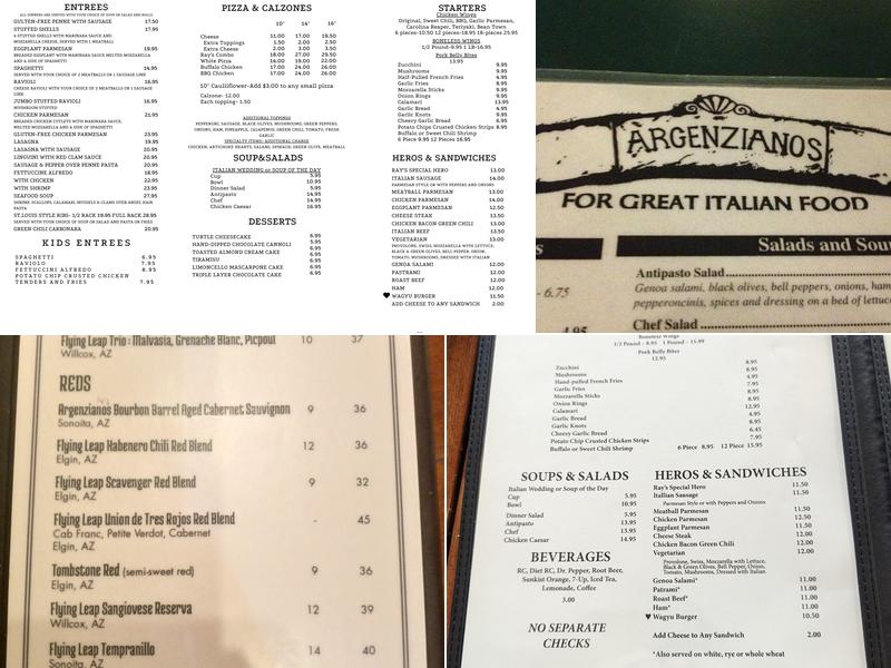 Argenziano's Menu