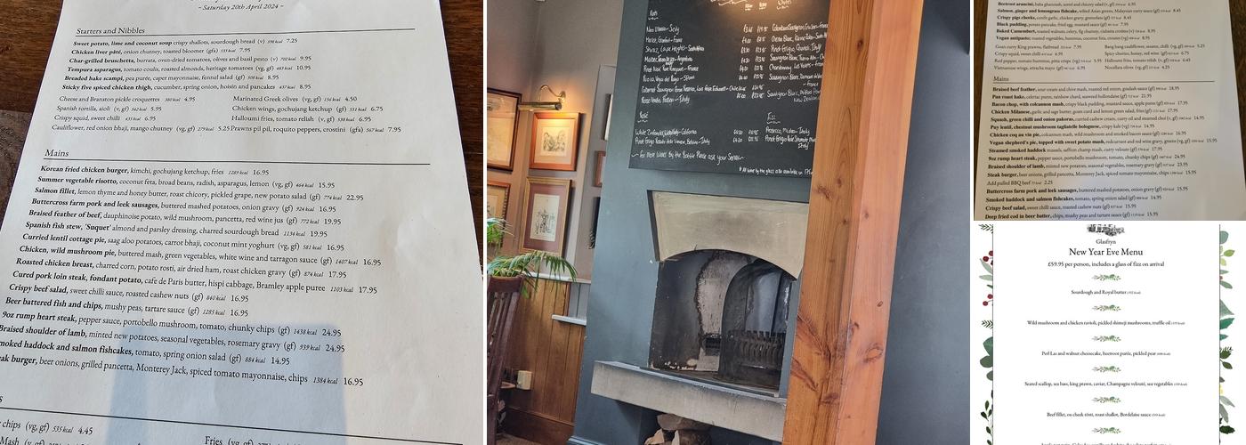 Glasfryn Menu